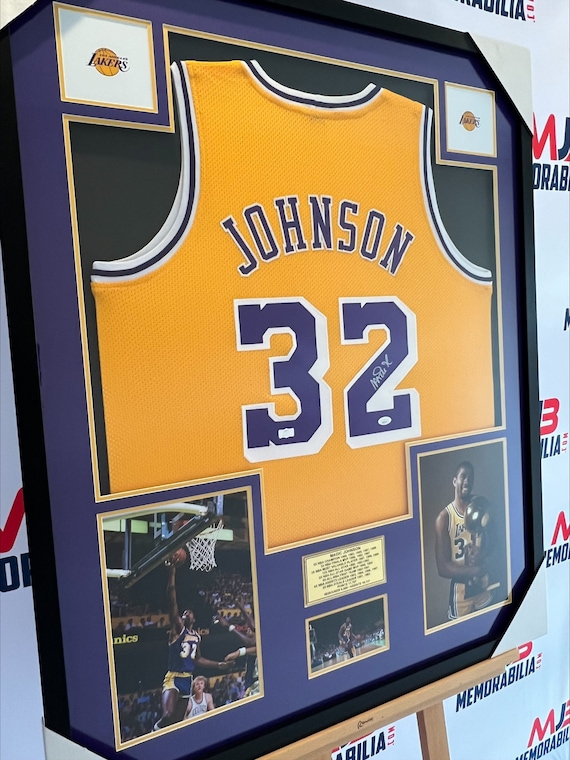 Magic Johnson Signed Authentic La Lakers Jersey Framed With JSA Authentication Etsy