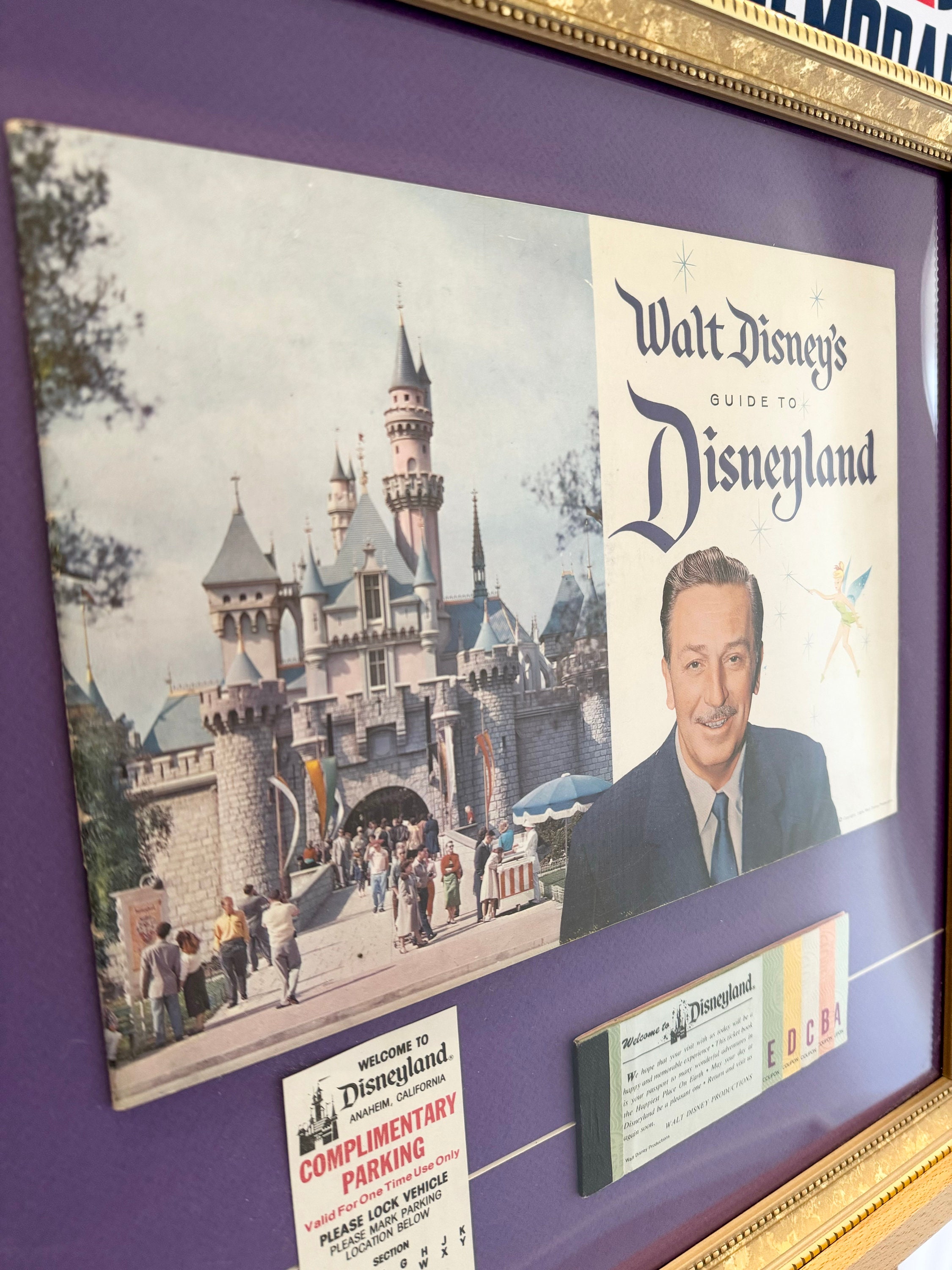 1958 Walt Disney's Guide to Disneyland Custom Framed Book With