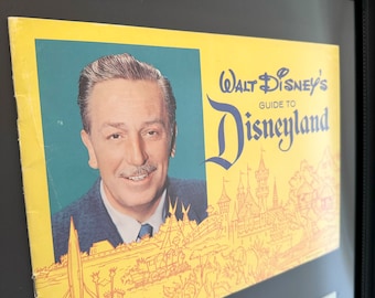Walt Disney Disneyland Custom Framed 1960's Souvenir Guide Booklet