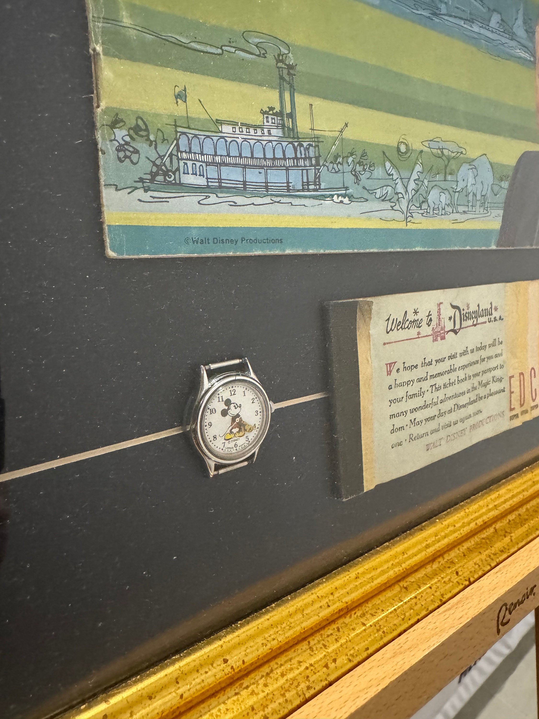 Walt Disney's Guide to Disneyland Custom Framed Display With 1964