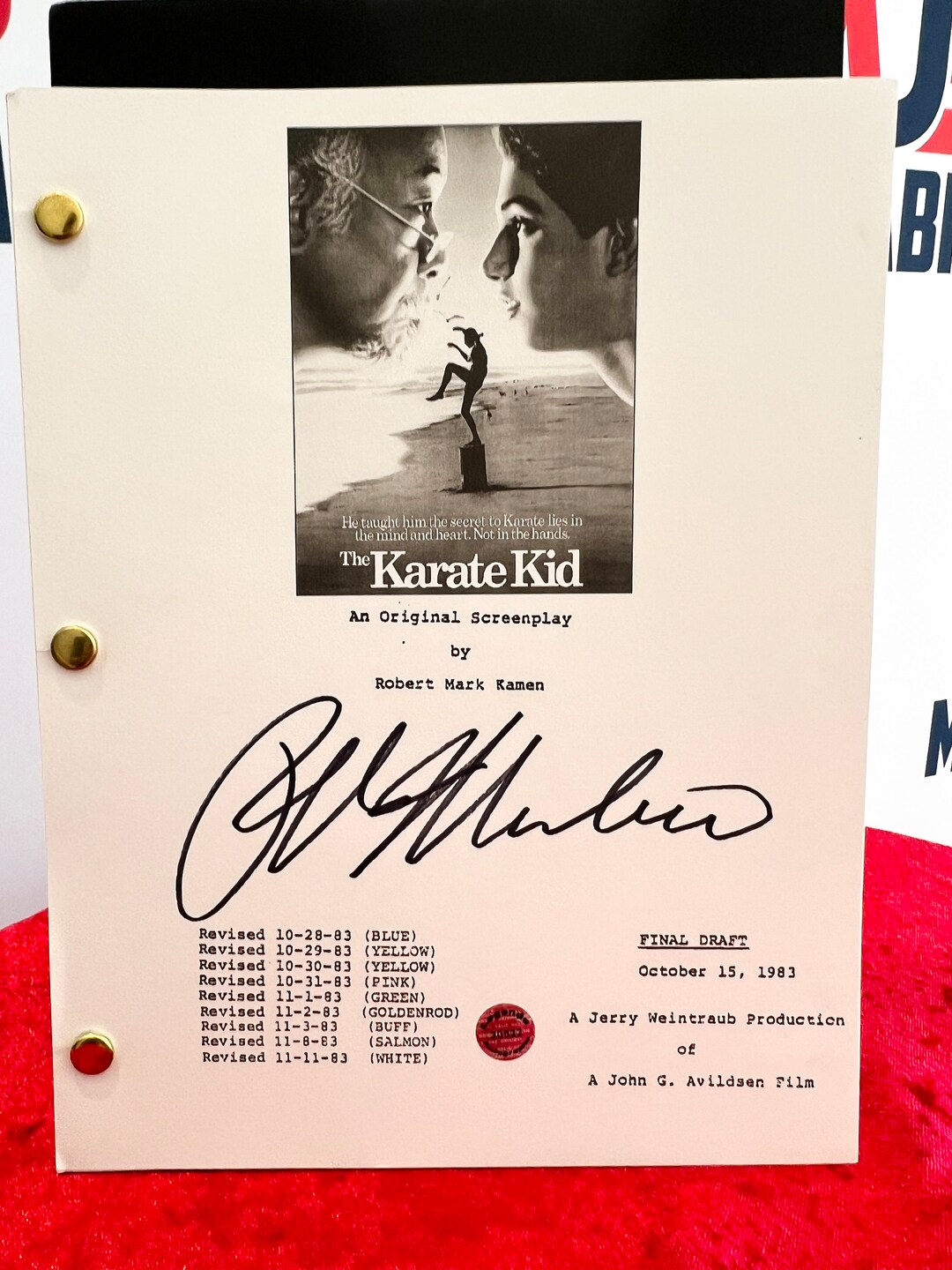 Ralph Macchio Signed Karate Kid Script With COA - Etsy
