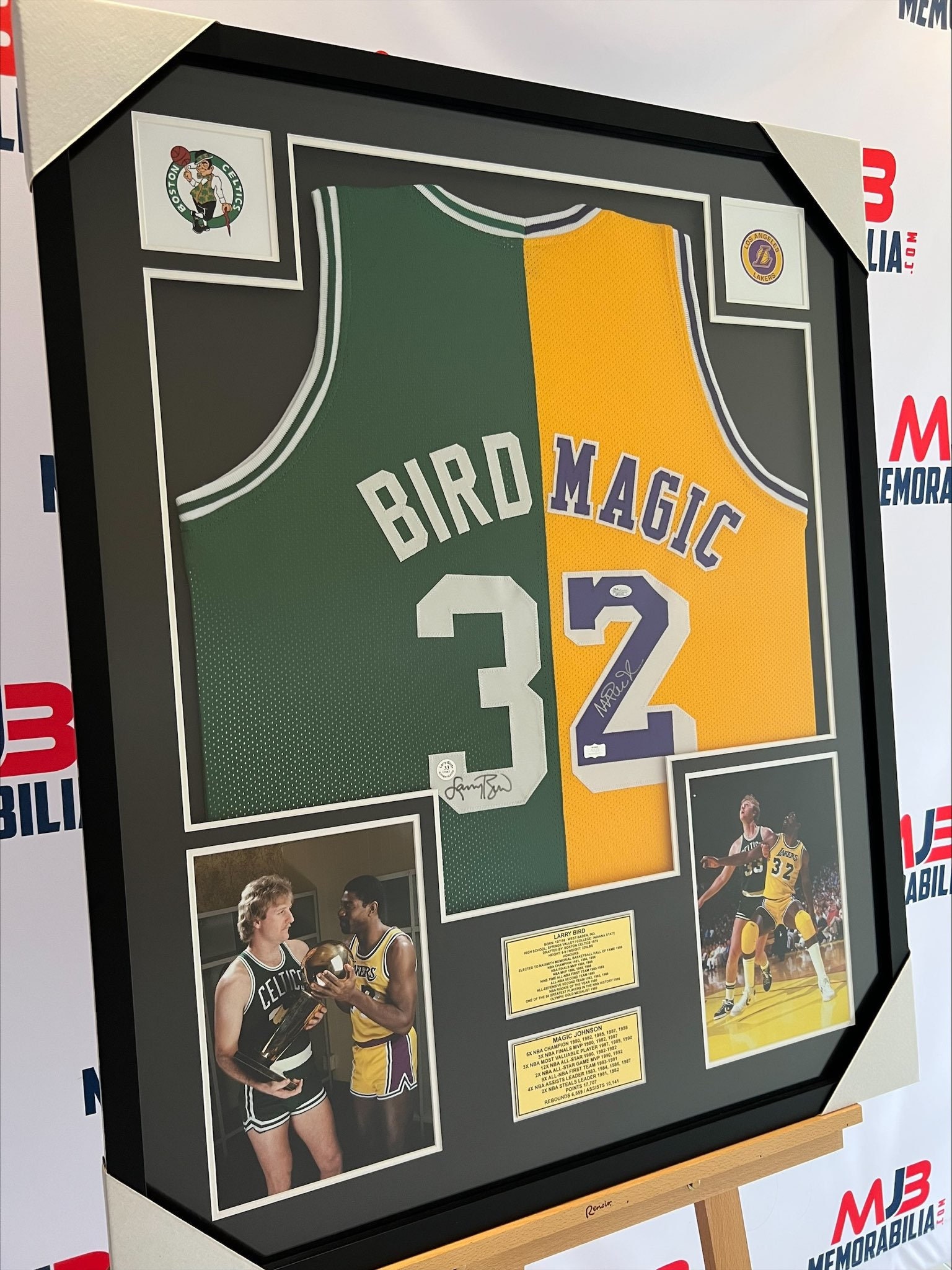 Larry Bird Autographed Replica Jersey - Boston Celtics History