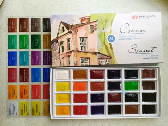 Sonnet Watercolor Set High-quality Watercolor Paints Nevskaya Palitra St.  Petersburg 