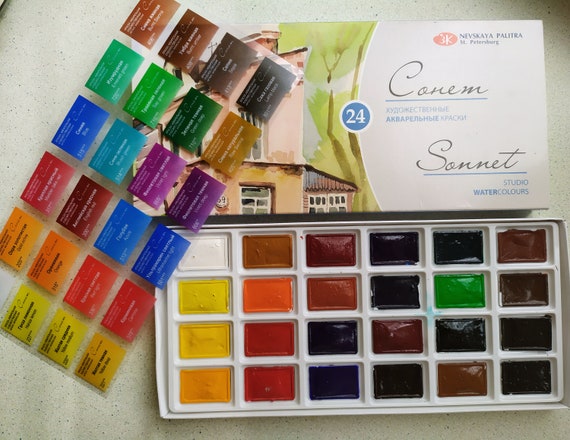 Sonnet Watercolor Set High-quality Watercolor Paints Nevskaya Palitra St.  Petersburg 