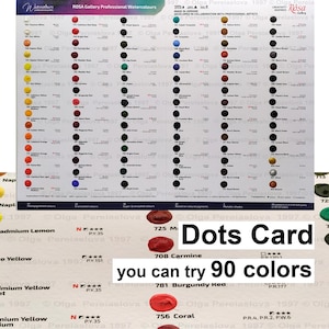 Карточки с точками 90 цветов Галерея ROSA Образцы акварельных красок Карта с точками