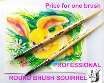 professional paint brushes .BRUSH FOR WATERCOLOR round brush professional .squirrel .watercolors Roubloff