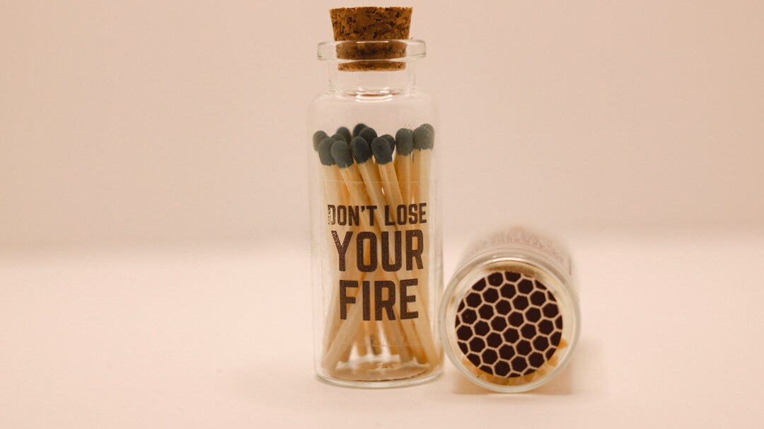 Don't Lose Your Fire Bottled Matches Glass Apothecary Etsy