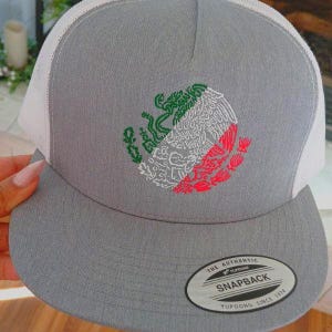 Snapback Mexico Embroidered Hat, Mexico Flag Dad Hat Mexican Pride Adjustable Unisex Cap Mexico Lover Gift Mexico ,Trucker Hat