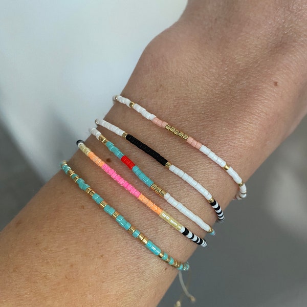 Bracelet de perles de rocaille/bracelet d'amitié/bracelet à superposition/bracelet bohème/bracelet d'été/bracelet de festival/bracelet délicat
