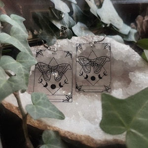 Paar Ohrringe Karte von Tarot Der Tod XIII - Tarot Card earrings Death XIII