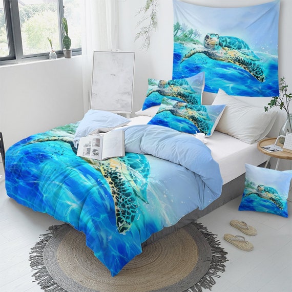 Housse de Couette Tropicale Bleu