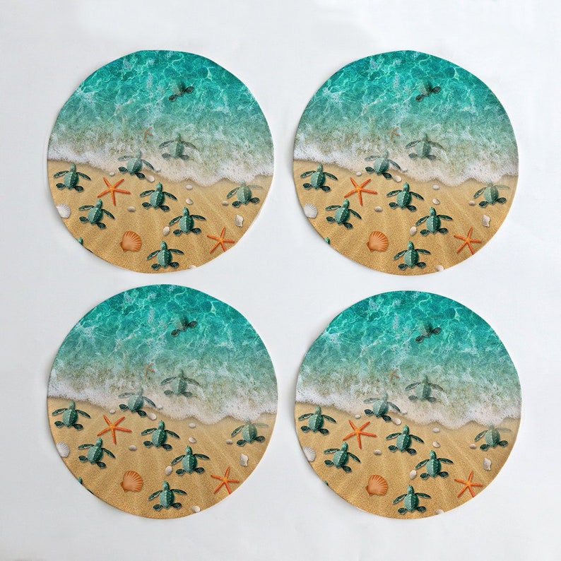 Sea Turtles Placemat Ocean Themed Table Decor Round Etsy