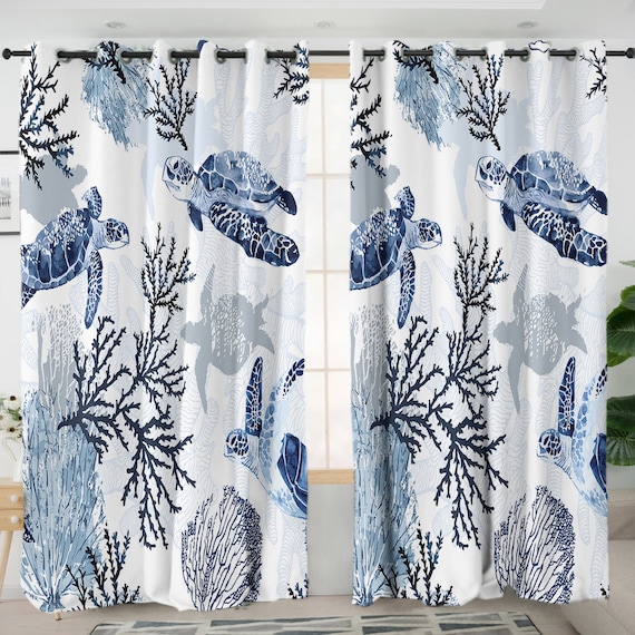 Sea Turtle Shower Curtain - Turtles in Green by Coastal Passion