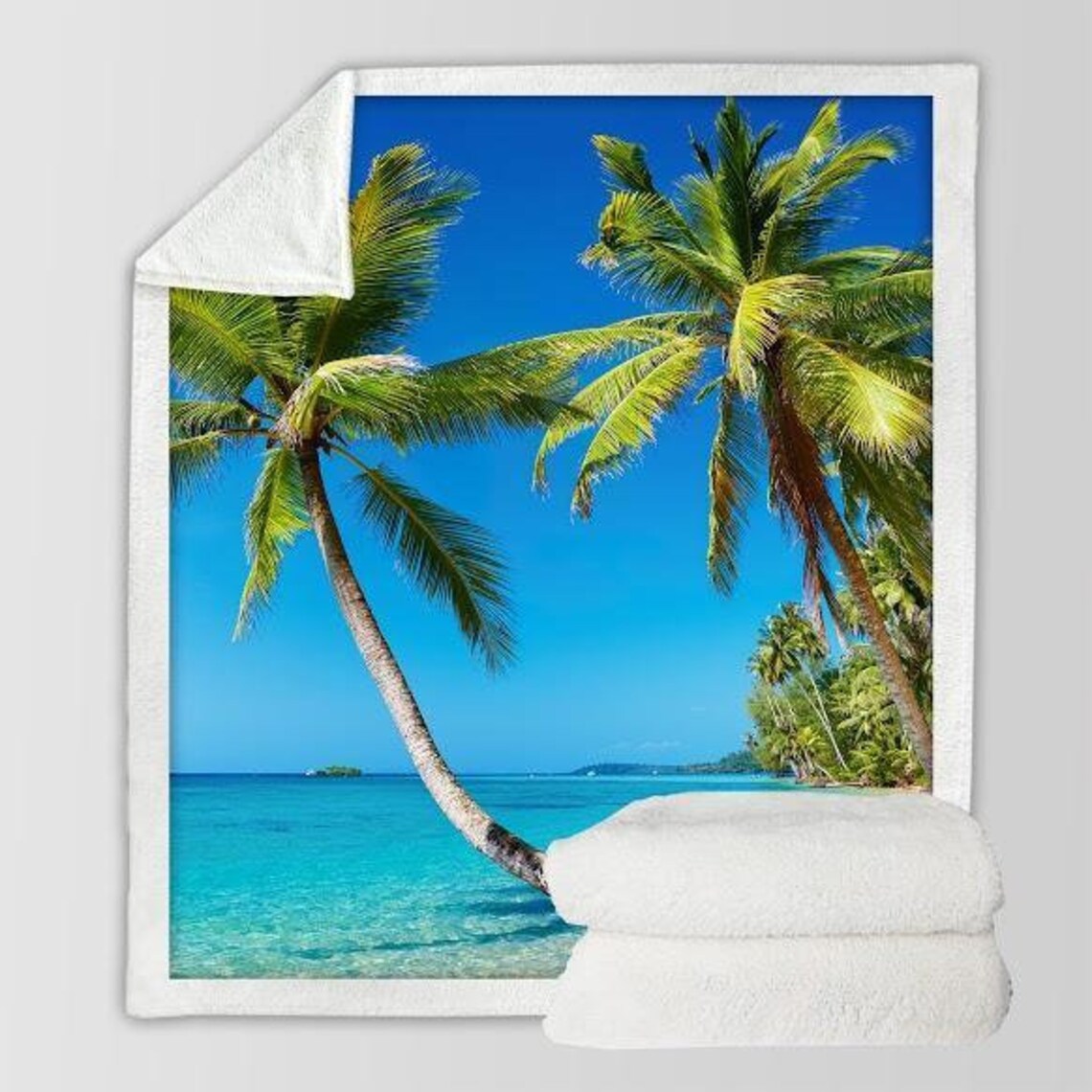 Tropical Blanket Ocean Themed Throw Beach Scene Coastal Bedspread