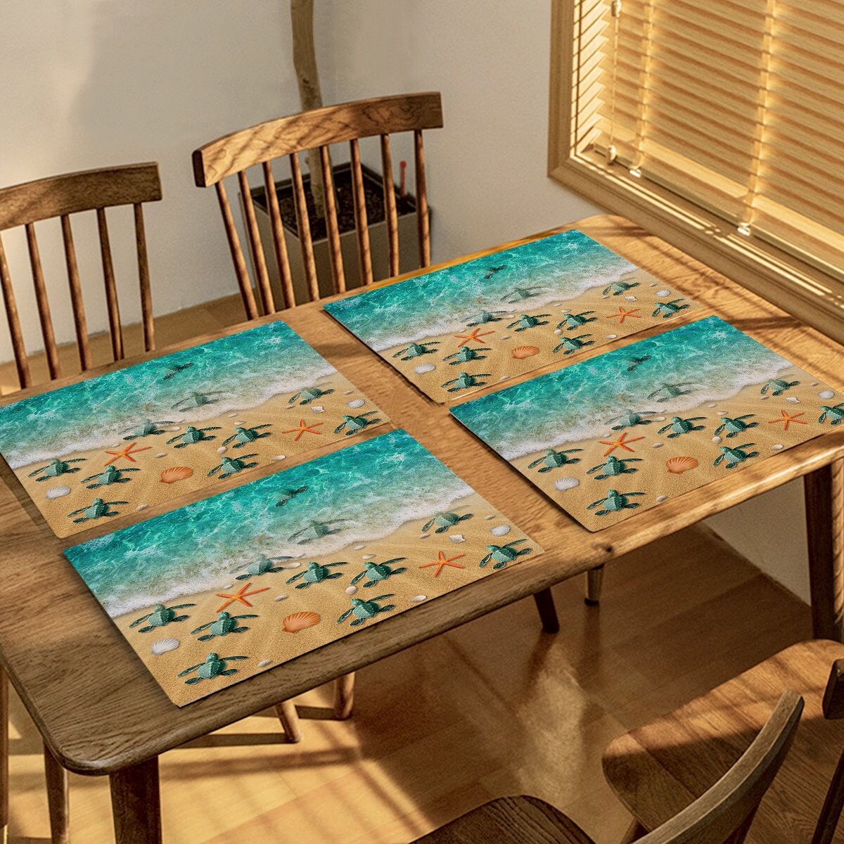 Sea Turtles Placemat Ocean Themed Table Decor Round Etsy UK