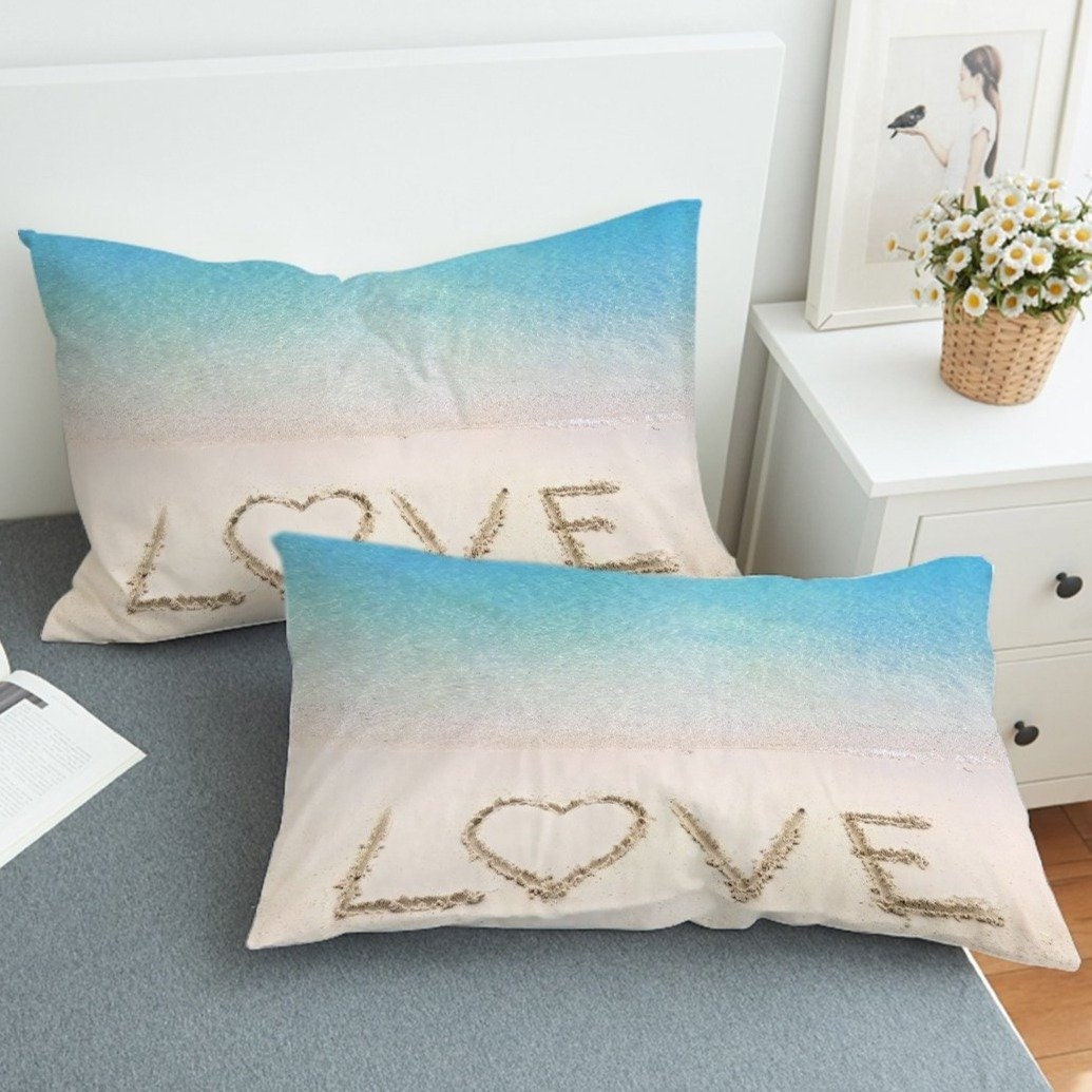 Sandy Love Comforter Set Beach Bedding Ocean Themed Quilt King Queen