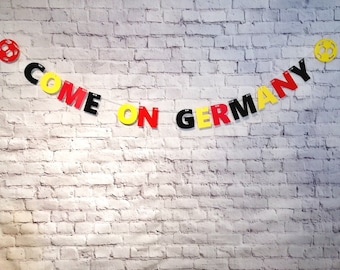 COME ON GERMANY * Euro 2024 Football Banners/Bunting * German Flag Bunting * Football Party * Euros Pub Decoration * Football Theme Birthday