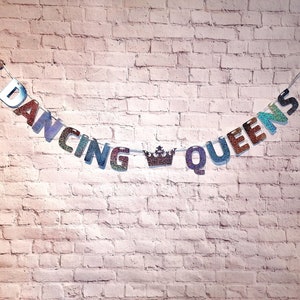 Dancing Queens / Mamma Mia / Gimme Gimme Gimme Banner Bunting* Holographic* Uv Neon Glow *Birthday Decoration *Hen Party *Disco * ABBA Theme