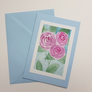 Rosen - handgemalte Grußkarte in Aquarell