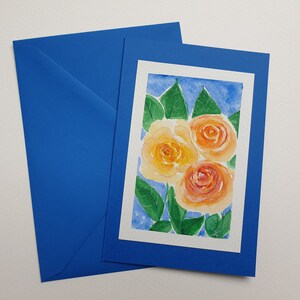 Rosen - handgemalte Grußkarte in Aquarell