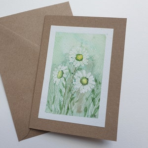 Gänseblümchen - eine handgemalte Grußkarte in Aquarell. Craft