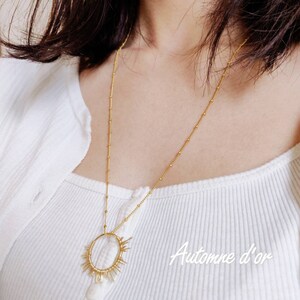 Dainty Sun Necklace | 14K Gold Filled Sunshine Necklace | Wire Wrapped Sun Pendant Necklace | Gold Fine Satellite Chain | Gifts for her