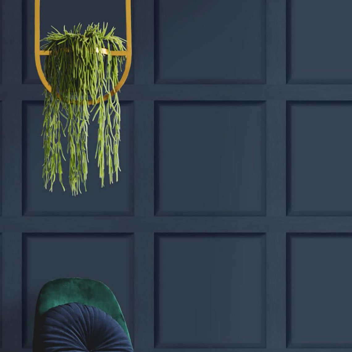 Navy Blue Wood Panel Effect Wallpaper Holden Decor Modern Etsy