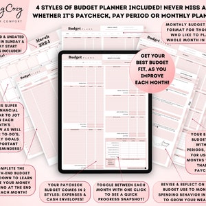 Budget Planner: Budget Tracker, Financial Planner, Finance Tracker, Paycheck Budget Template Digital Budget Planner GoodNotes iPad 2024 image 4