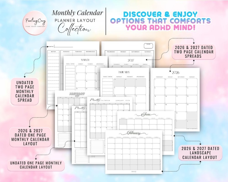 Mega 2026 Planner Printable / Journal Bundle: ADHD Daily, Weekly, Monthly, Goal | A5 Planner Inserts Bild 6
