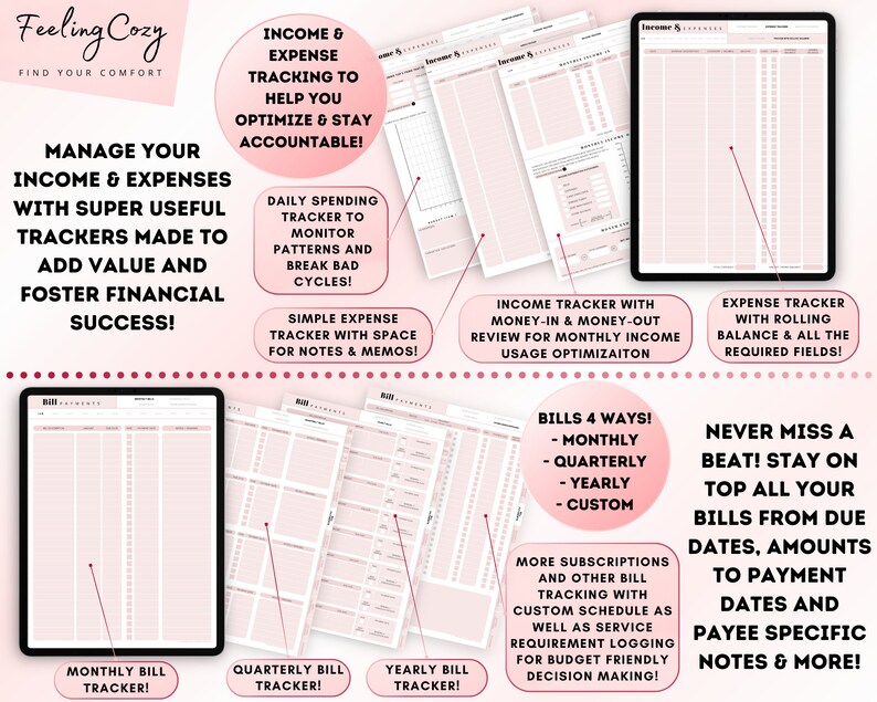 Budget Planner: Budget Tracker, Financial Planner, Finance Tracker, Paycheck Budget Template Digital Budget Planner GoodNotes iPad 2024 image 5