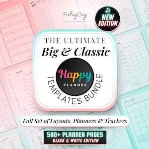Ultimate Big & Classic Happy Planner Inserts | Daily, Weekly, Monthly Templates (2026-2027)