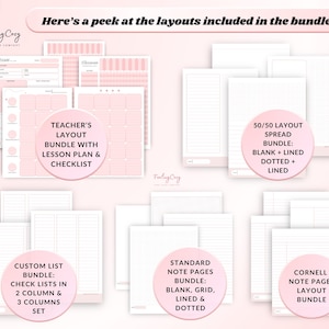 Happy planner teacher layout, Happy Planner Note Pages
