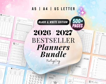 Mega 2026 Planner Printable / Journal Bundle: ADHD Daily, Weekly, Monthly, Goal | A5 Planner Inserts