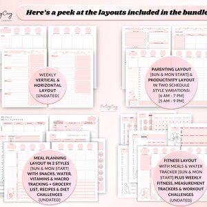 vertical layout, horizontal layout, parenting layout, productivity layout, meal planning layout, fitness layout, workout challenges