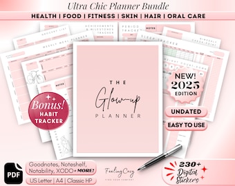 2026 Weight Loss Planner: Fitness Planner, Meal Tracker, Self Care Inserts (Digital PDF Pages)