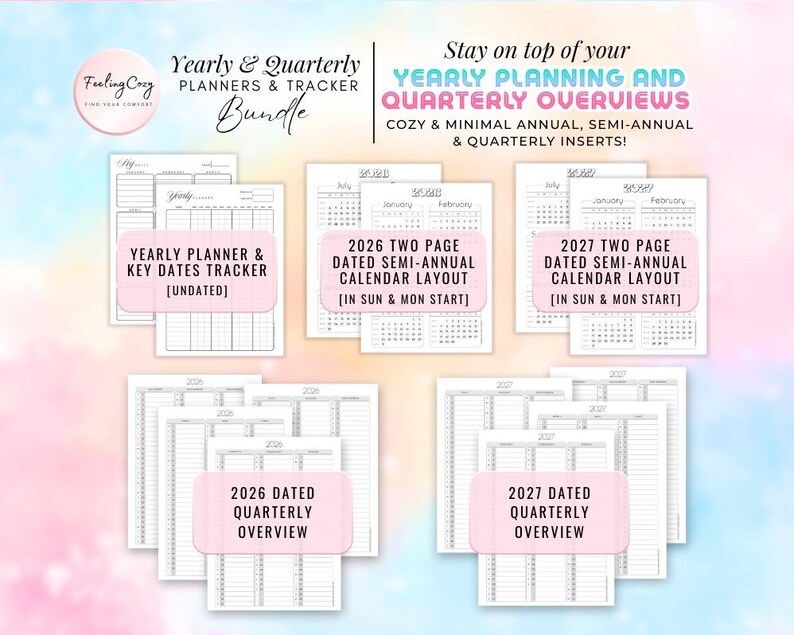Mega 2026 Planner Printable / Journal Bundle: ADHD Daily, Weekly, Monthly, Goal | A5 Planner Inserts Bild 7