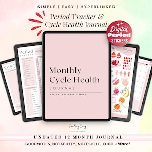 Digitaler Periodentracker | Zyklus Leiste Planer für iPad, GoodNotes Period Stickers