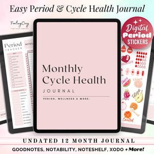 Digital Period Tracker: Cycle Symptom Planner, GoodNotes Period Stickers (IPad)