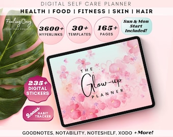 2026 Digital Self Care Planner: Workout, Meal, Skincare Wellness Journal for iPad (GoodNotes/Notability)