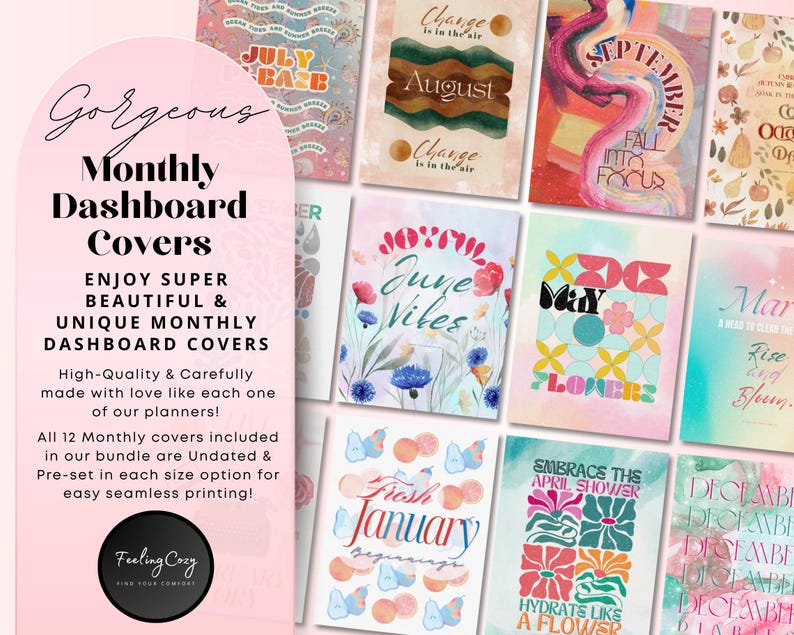 Happy Planner monthly Layout, Happy Planner cover, Happy Planner Dashboard, Printable Happy Planner