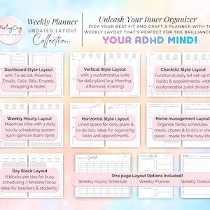 Mega 2026 Planner Printable / Journal Bundle: ADHD Daily, Weekly, Monthly, Goal | A5 Planner Inserts Bild 4