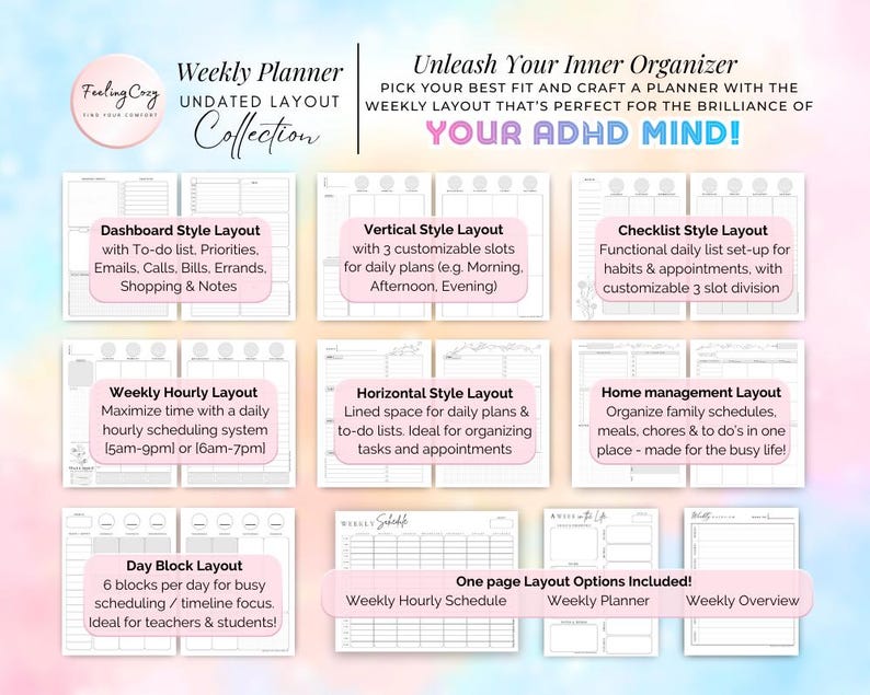 Mega 2026 Planner Printable / Journal Bundle: ADHD Daily, Weekly, Monthly, Goal | A5 Planner Inserts Bild 4