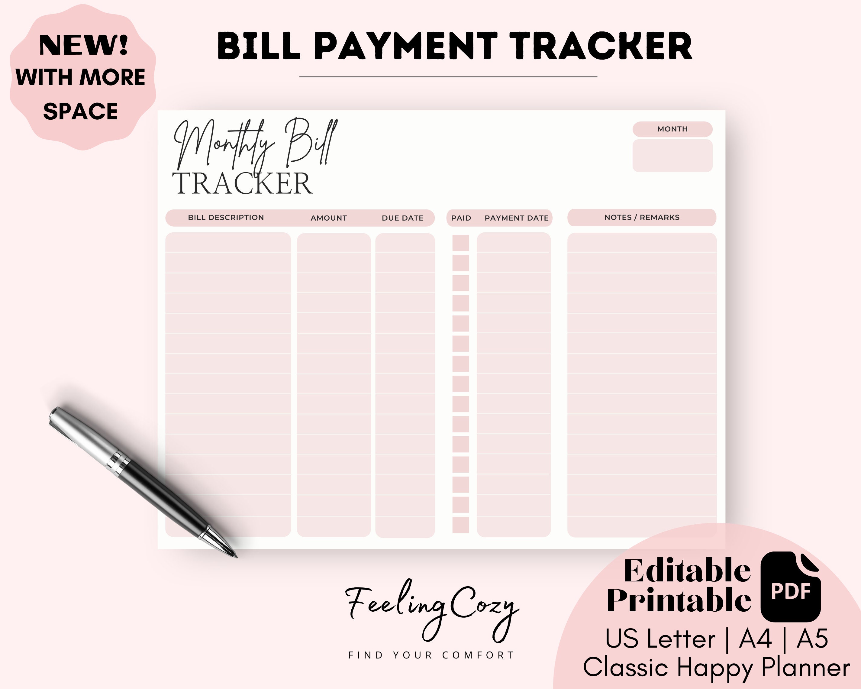 7″ x 8.5″ Home Finance & Bill Payment Organizer PLANBERRY Budget Planner & Monthly Bill Organizer with Pockets Budgeting Book with Income & Expense Tracker Tropical Night Hardcover 