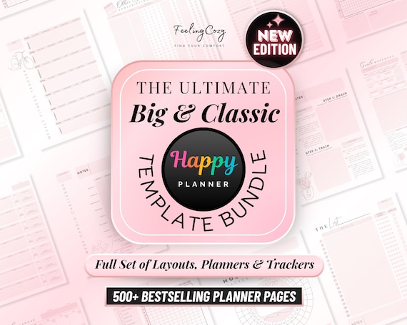 Ultimate Happy Planner Printable Templates | 2026-2027 Daily, Weekly, Monthly Layouts | Big, Classic Planner Inserts