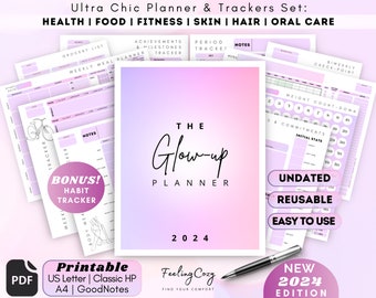 2024 Weight Loss Tracker: Weight Loss Journal, Fitness Planner Printable, Weight Loss Planner | Digital IPad Fitness Happy Planner GoodNotes