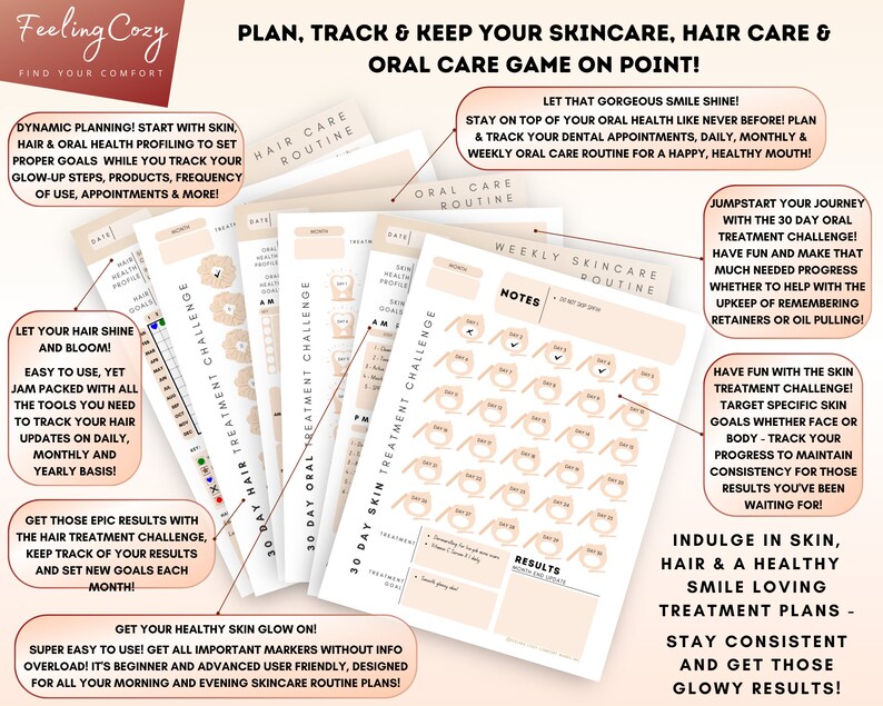 Glow up Planner 2026: Self Care, Fitness, Skincare Routine & More ...