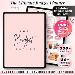 2026 Budget Planner Digital: Biweekly Paycheck Budget, Monthly Budget Template | Financial Budget Tracker | Cute Budget for Ipad & Goodnotes