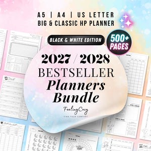 Mega 2027-2028 Planner Printable / Journal Bundle: ADHD Daily, Weekly, Monthly, Goal | A5 Planner Inserts