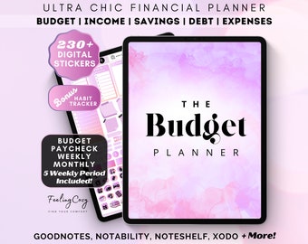 Digital Budget Planner: Weekly Paycheck Template, Monthly Financial Planner for iPad Goodnotes