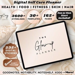 Self Care Planner, Self Care Journal, IPad Planner, Undated Digital Planner, GoodNotes Planner, Wellness Planner, Glow up Planner, Mood Tracker, Period Tracker, Fitness Planner, Workout Planner, Weight loss Planner